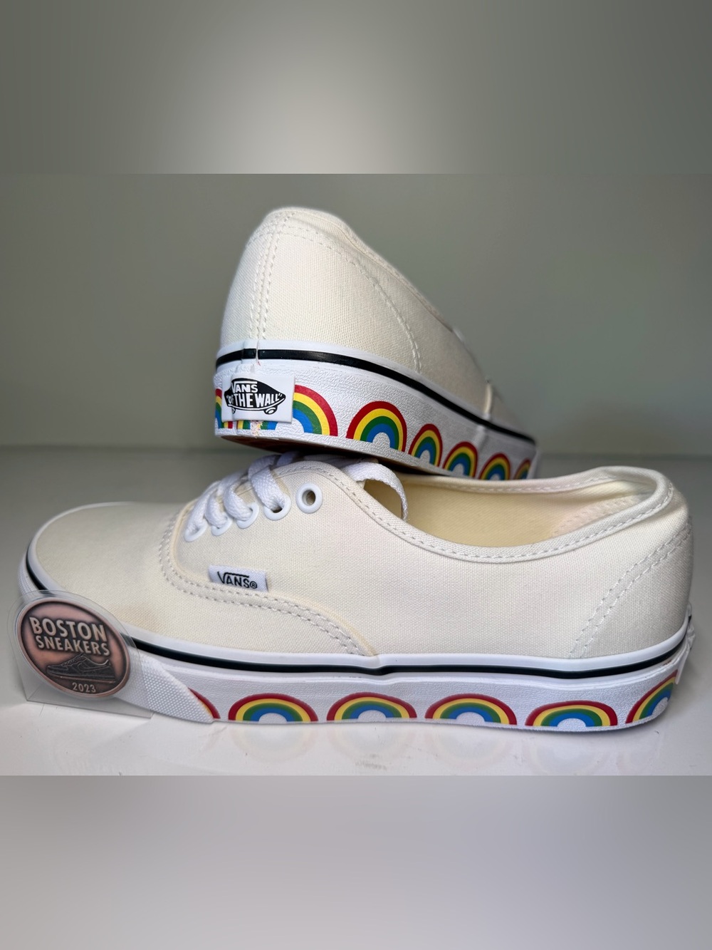 Vans - Size W8/ M6.5 - Authentic Rainbow Marshmallow Sneakers - New